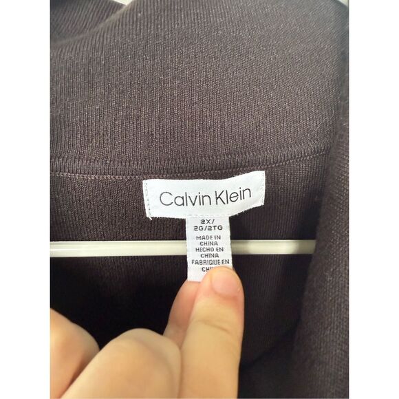 Calvin Klein 2XL Women's Black Smocked Tunic Sweater Office Basic Professional - Picture 2 of 3